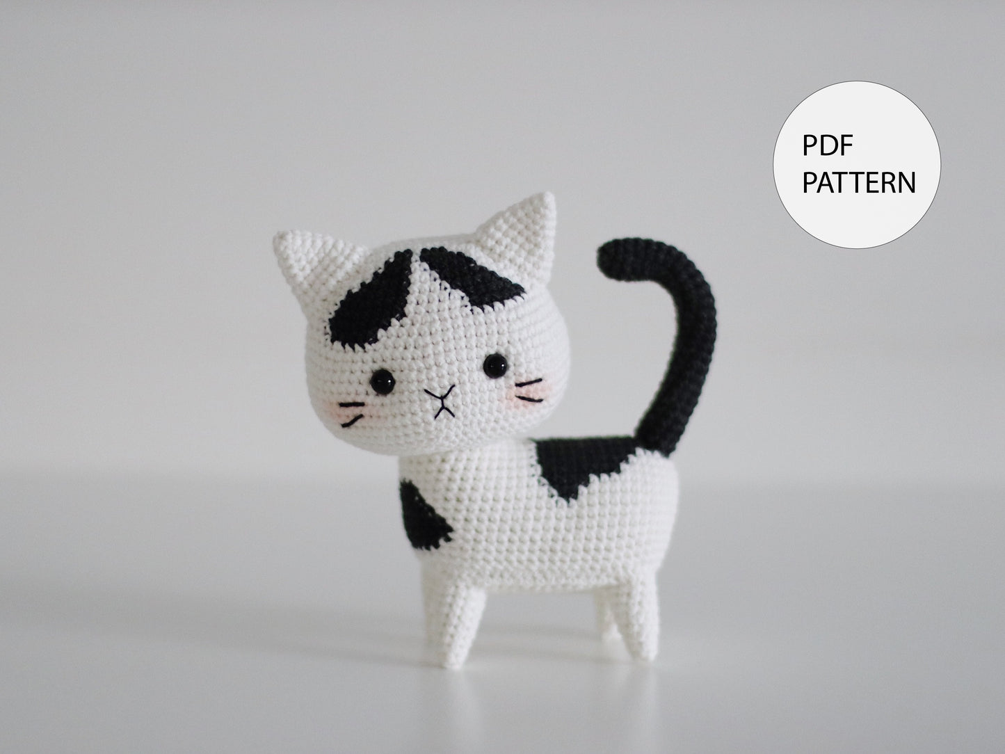 White Spoting Cat Amigurumi Crochet Pattern - Instant Download DIY Amigurumi Pattern in PDF File | Cute Crochet Pattern Ideas