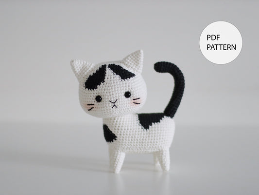 White Spoting Cat Amigurumi Crochet Pattern - Instant Download DIY Amigurumi Pattern in PDF File | Cute Crochet Pattern Ideas