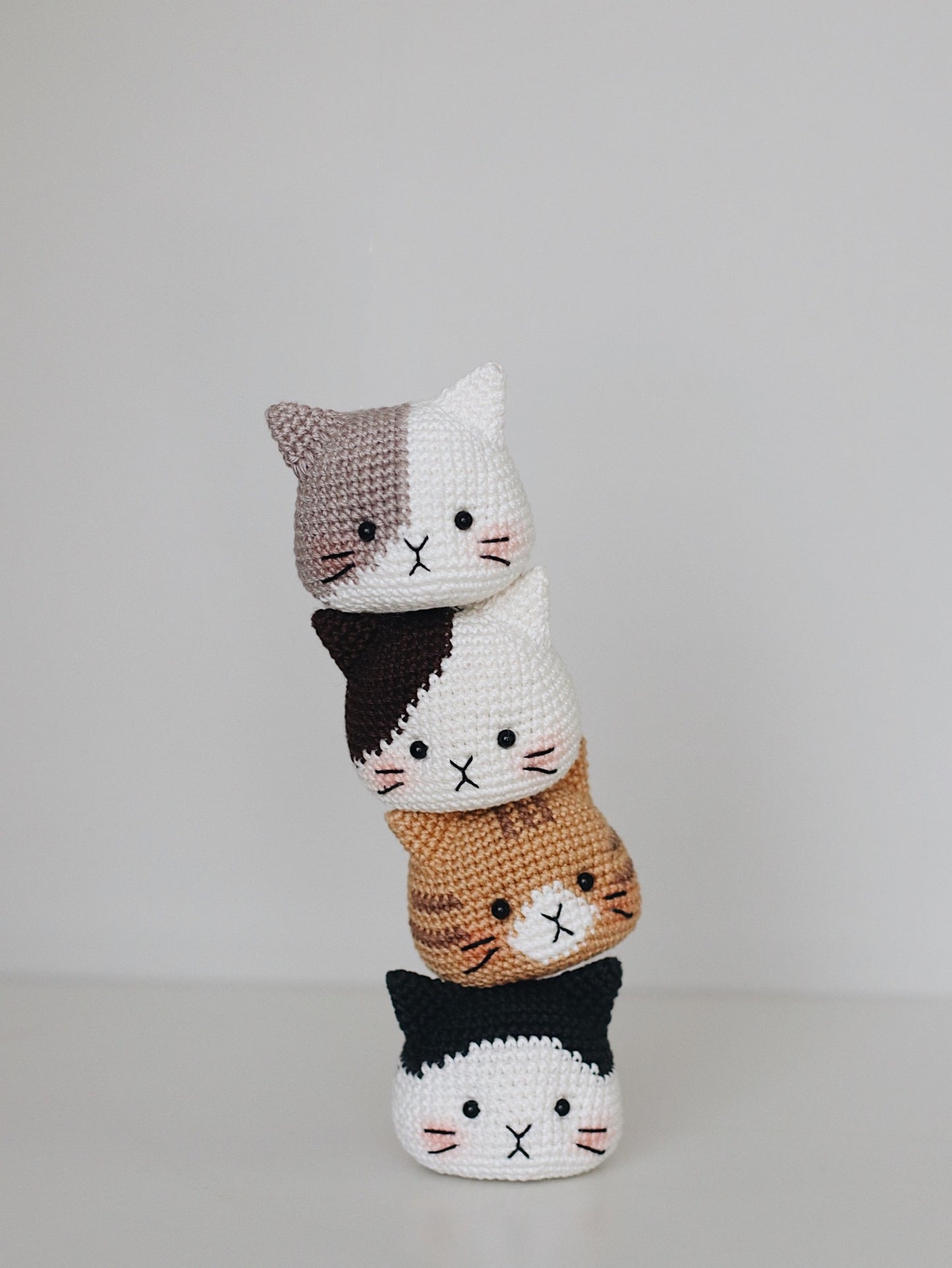Digital Four Cat Heads - New Version | Instant Download DIY Amigurumi Pattern in PDF File | Cute Crochet Pattern Ideas