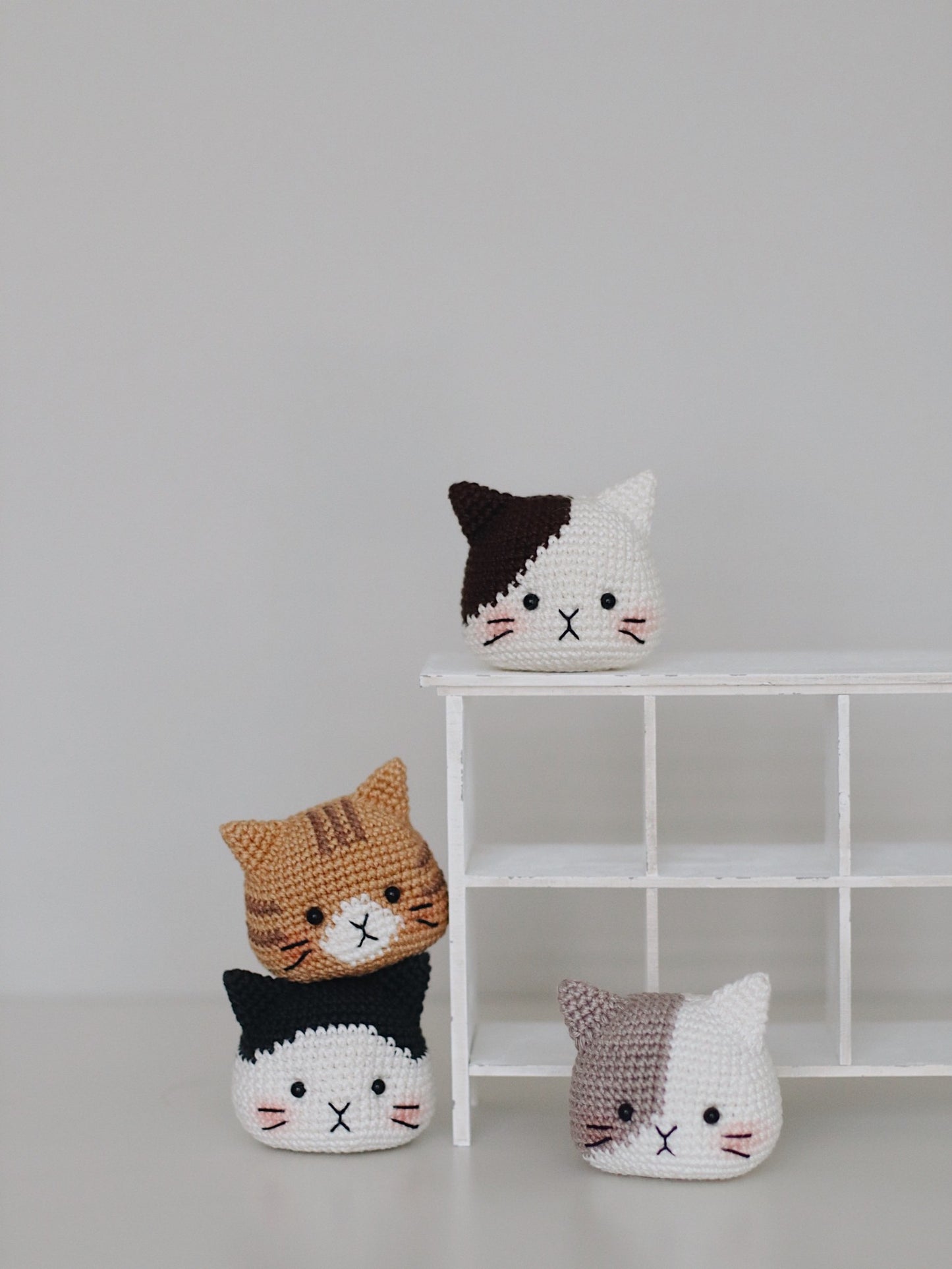 Digital Four Cat Heads - New Version | Instant Download DIY Amigurumi Pattern in PDF File | Cute Crochet Pattern Ideas