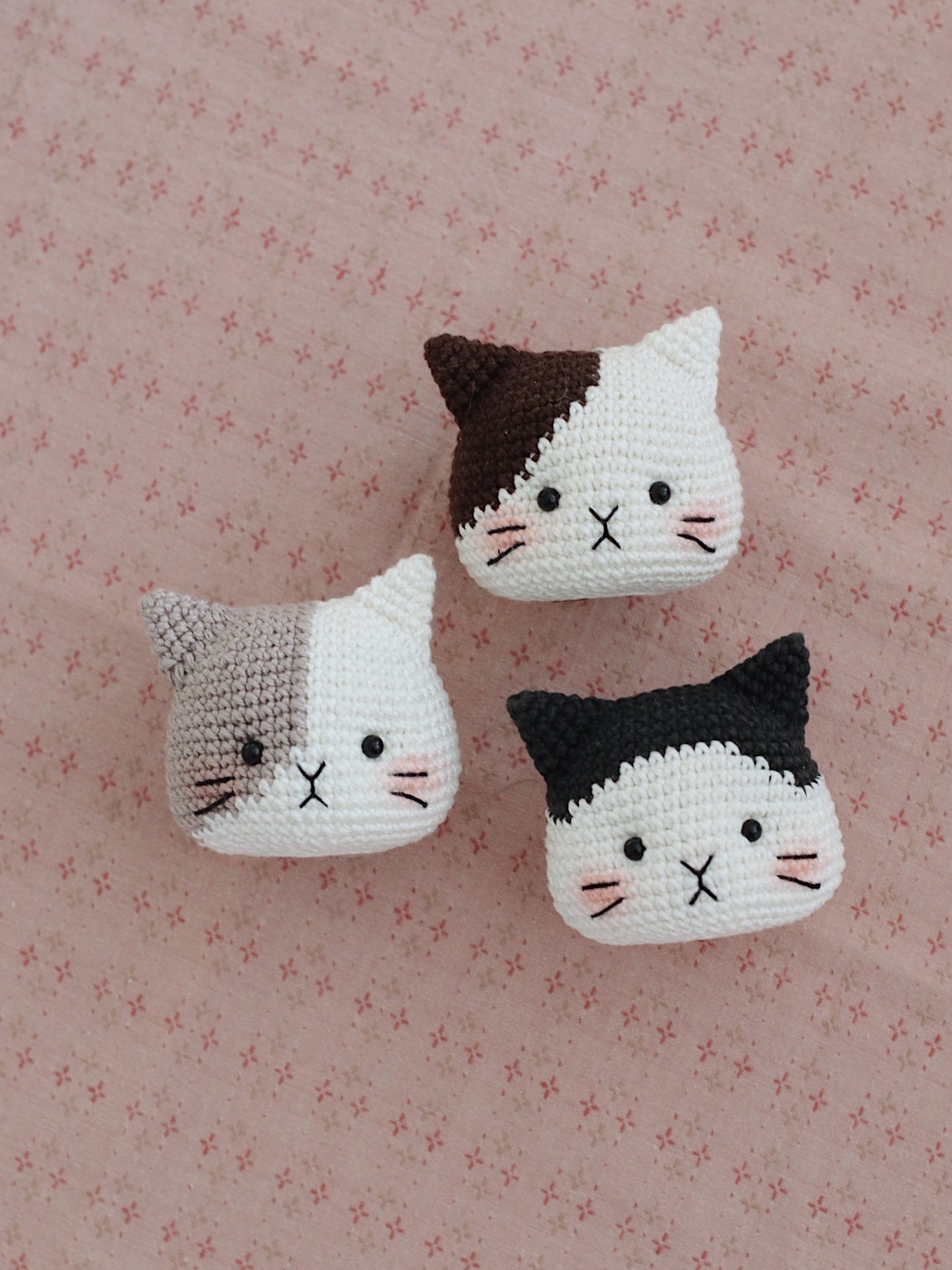 Digital Four Cat Heads - New Version | Instant Download DIY Amigurumi Pattern in PDF File | Cute Crochet Pattern Ideas