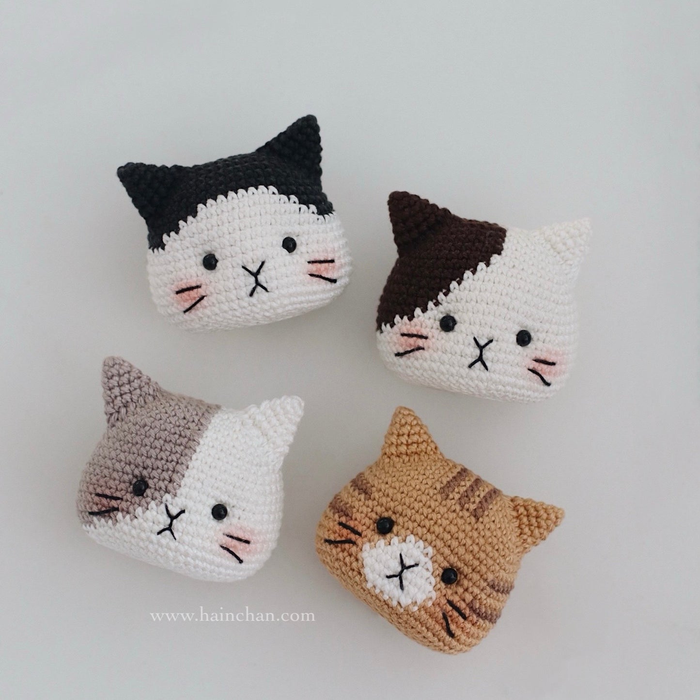 Digital Four Cat Heads - New Version | Instant Download DIY Amigurumi Pattern in PDF File | Cute Crochet Pattern Ideas