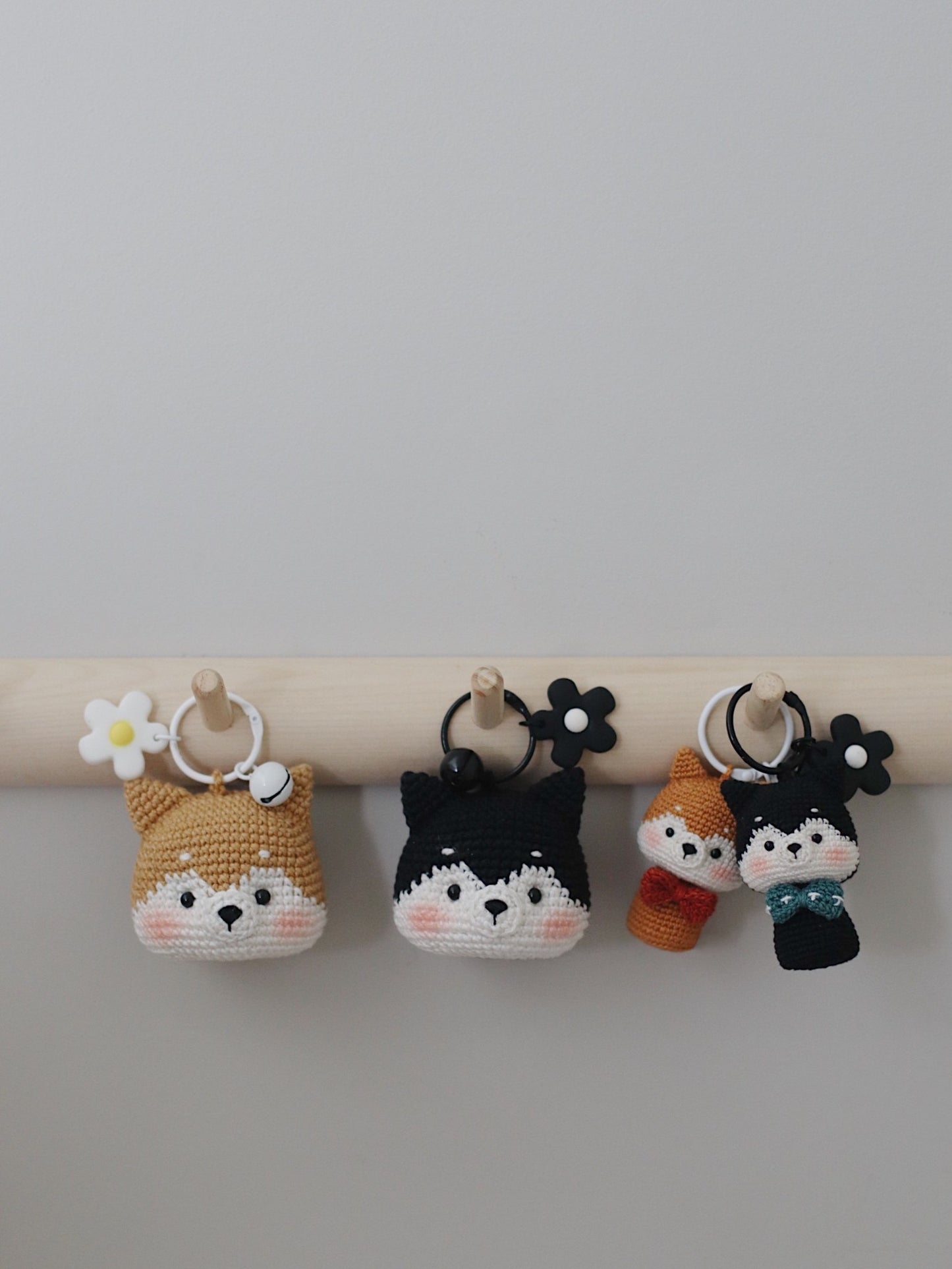 Unique Shiba Dog Head Pattern PDF for Crochet Enthusiasts - Create Adorable Keychains Ring and Bag Charms
