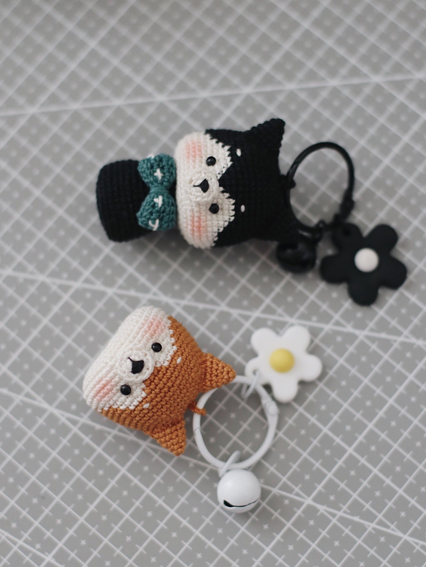 Unique Shiba Dog Head Pattern PDF for Crochet Enthusiasts - Create Adorable Keychains Ring and Bag Charms