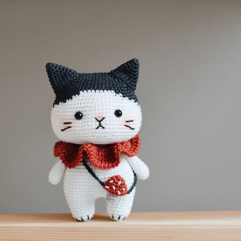 Digital Mushroom Cat Crochet Pattern – Instant Download DIY Amigurumi Pattern in PDF File | Cute Crochet Pattern Ideas