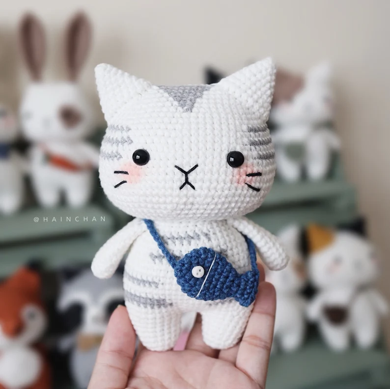 Digital Silver Tabby Cat Crochet Pattern – Instant Download DIY Amigurumi Pattern in PDF File | Cute Crochet Pattern Ideas