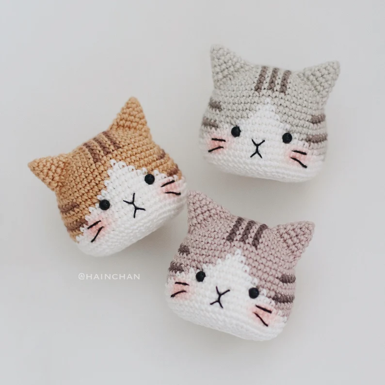 Sassy the Tabby Cat (Full Body + Keychain) Crochet Pattern by Hainchan – Digital PDF Download